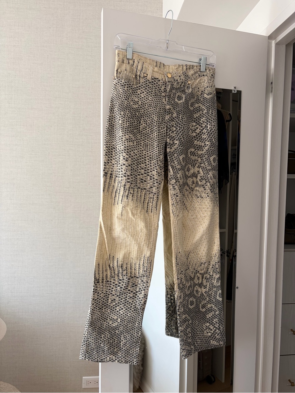 VINTAGE ROBERTO CAVALLI SNAKESKIN PRINT PANTS